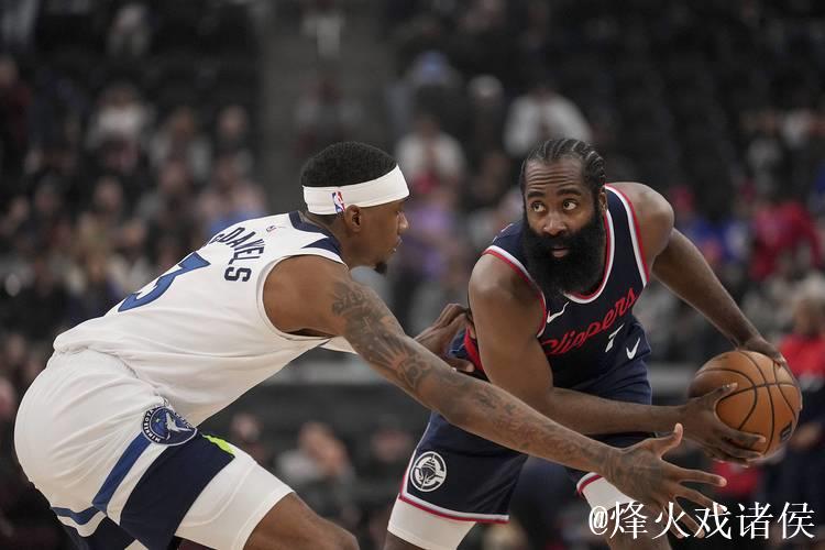 爱德华兹15分哈登空砍34分 森林狼18分逆转快船 爱德华兹15分哈登空砍34分 森林狼18分逆转快船