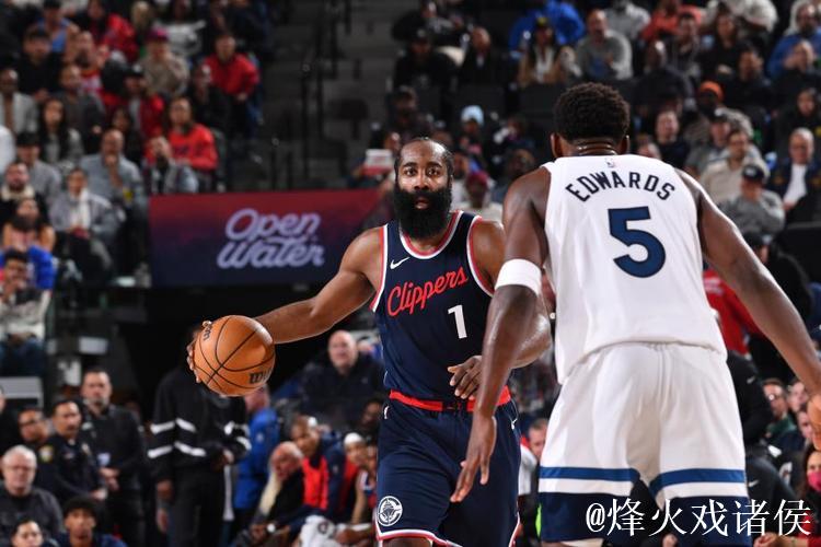 爱德华兹15分哈登空砍34分 森林狼18分逆转快船 爱德华兹15分哈登空砍34分 森林狼18分逆转快船